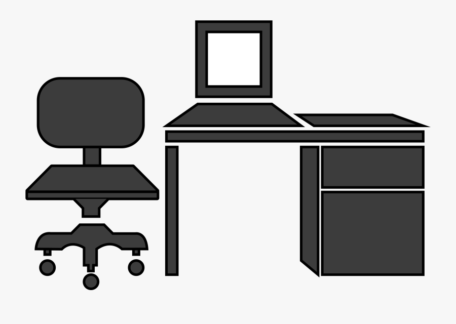 Office Furniture - Computer Desk, Transparent Clipart