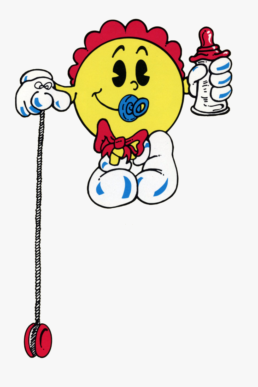 Baby Pac-man - Cartoon - Baby Pac Man Transparent, Transparent Clipart