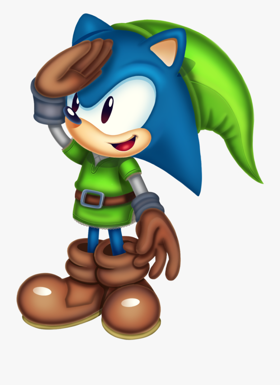 Clarissa @clarissa Arts - Sonic Dressed As Link, Transparent Clipart