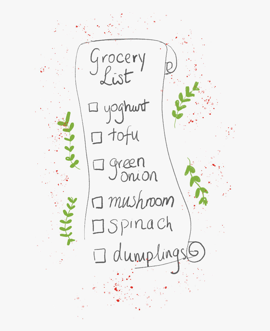 Grocery List Illustration With Shopping Items Handwriting Free Transparent Clipart Clipartkey