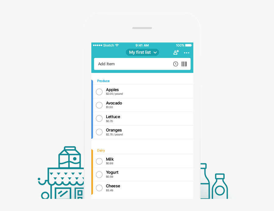 Clip Art Shopping List Images - Out Of Milk App, Transparent Clipart