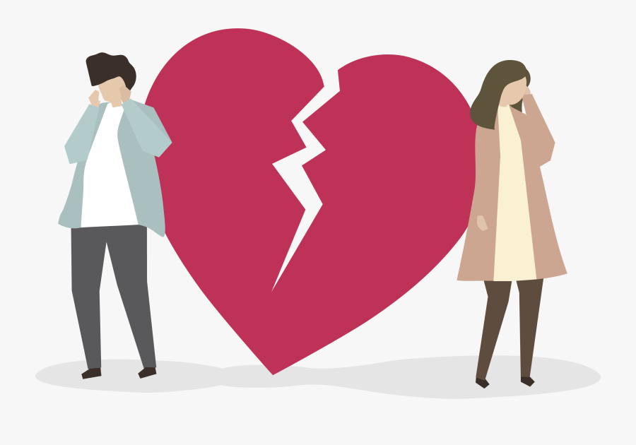 People Broken Hearts Cartoon, Transparent Clipart