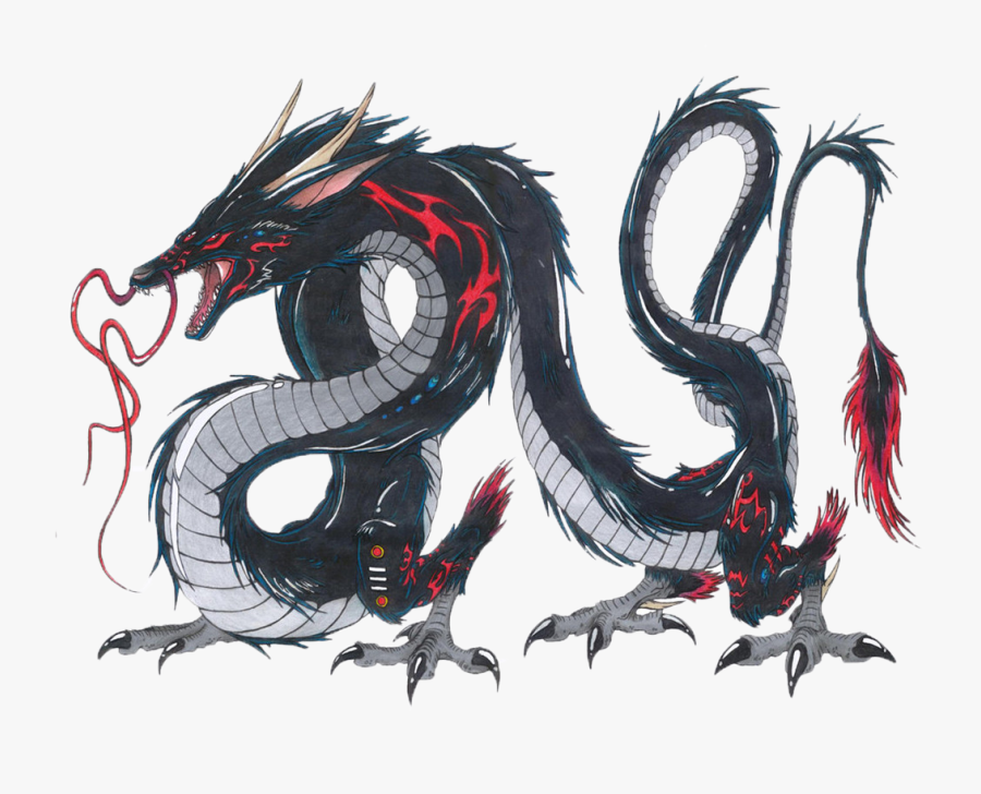 Black Chinese Dragon, Transparent Clipart