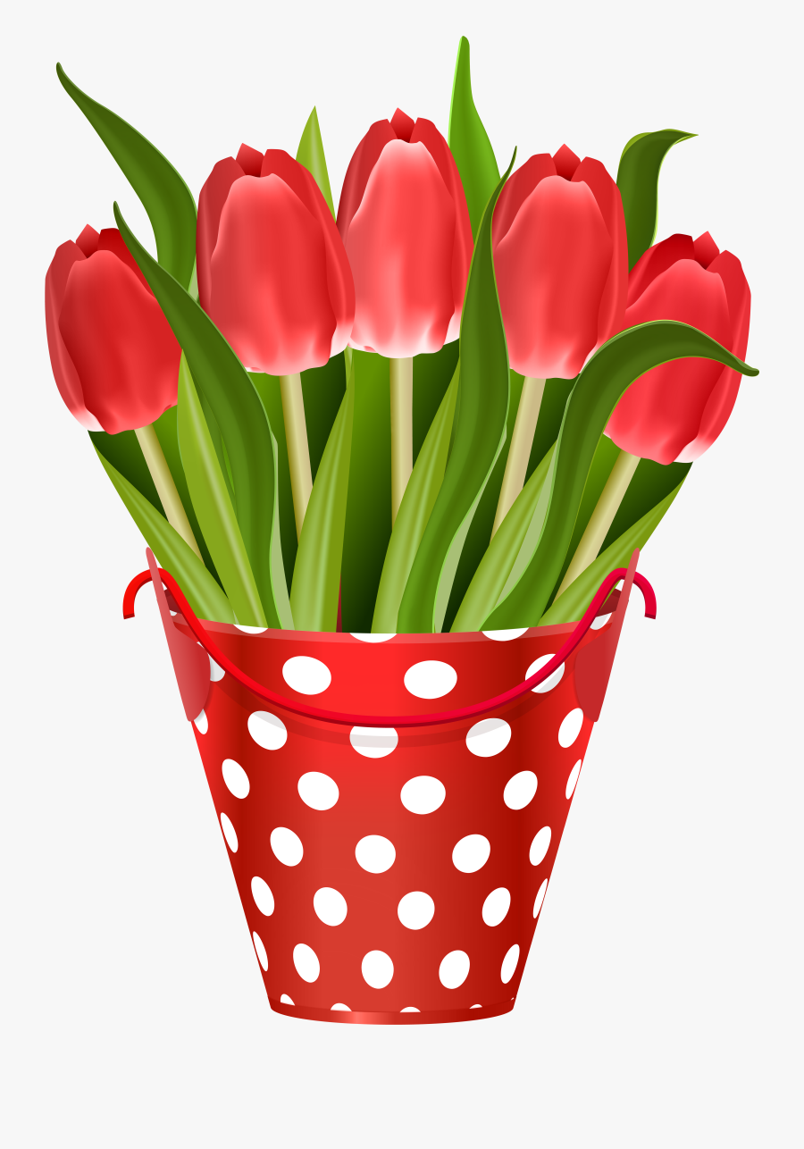 Tulips In Bucket Transparent Image - Happy Mothers Day, Transparent Clipart