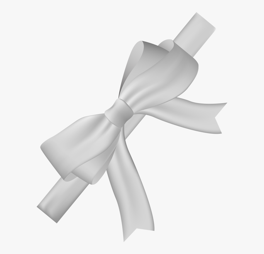 Pin White Ribbon Bow Clipart - White Ribbon With Transparent Background, Transparent Clipart