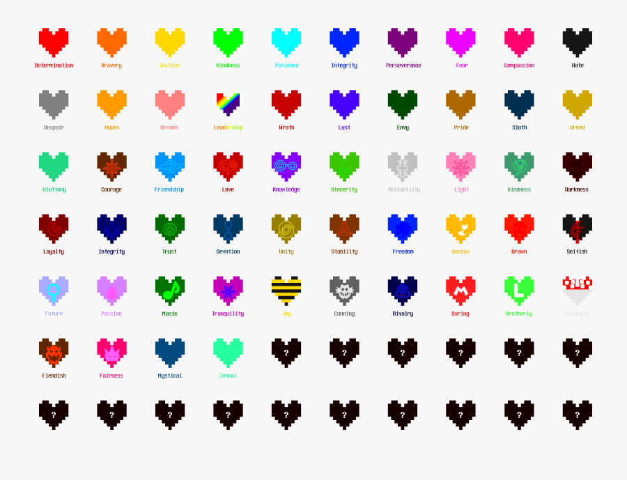 Transparent Soul Png - Undertale Soul Chart, Transparent Clipart