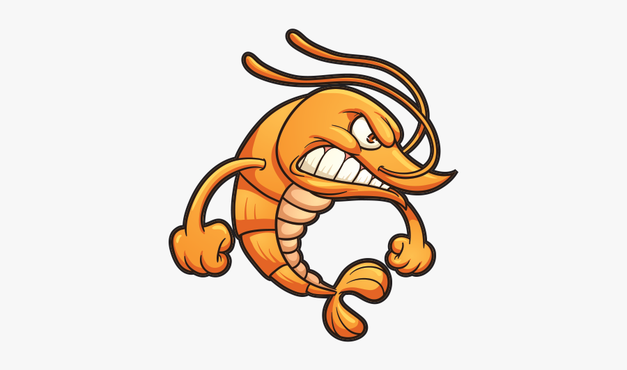 Cartoon Shrimp, Transparent Clipart
