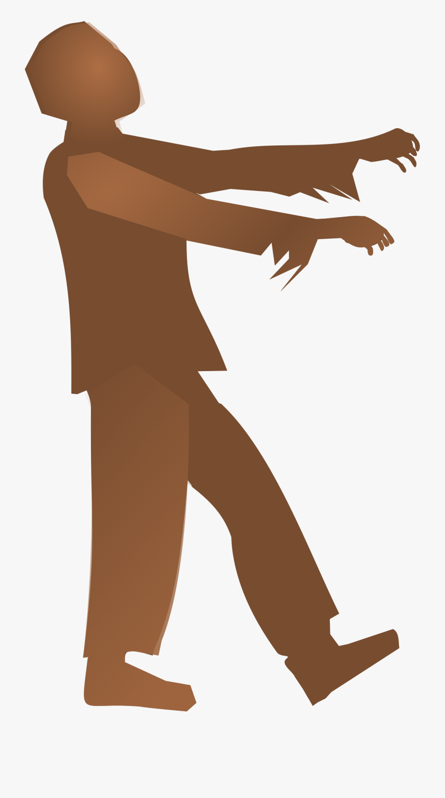 Zombie Silhouette 2 - Simple Zombie Silhouette, Transparent Clipart