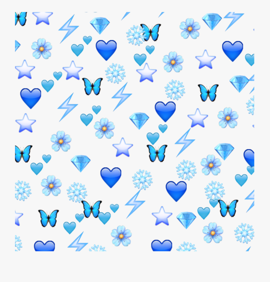 #blue #emoji #edit #cold #butterfly #snowflake #flower - Picsart Emoji Background Png, Transparent Clipart