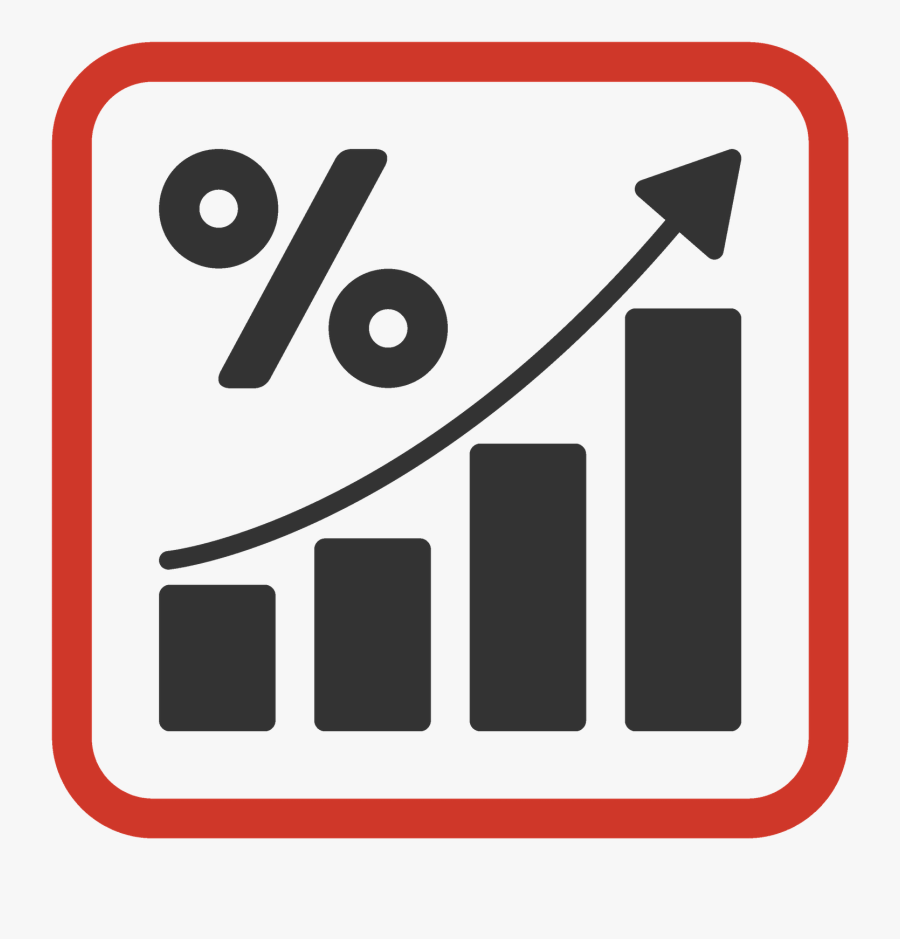 Percent Difference Calculator And - Business Growth Icon, Transparent Clipart