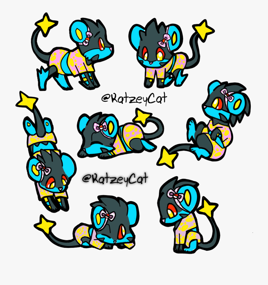 Katzey Luxray Sticker Batch Clipart , Png Download - Cartoon, Transparent Clipart