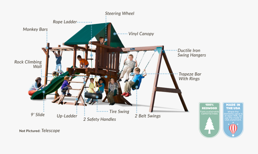 Two Ring Play Set With Monkey Bars - Swing, Transparent Clipart