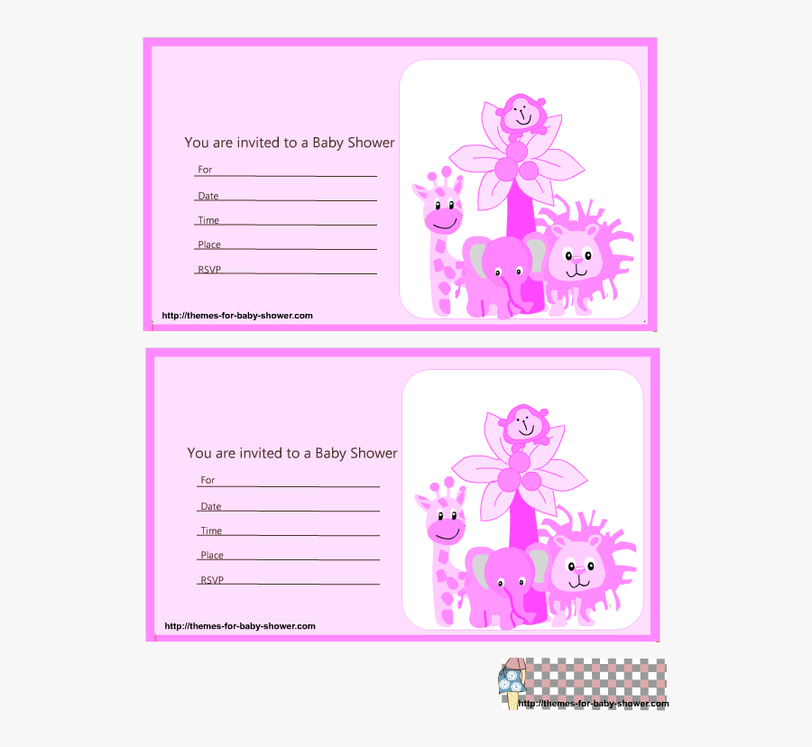 Blank Girl Baby Shower Invitation Free, Transparent Clipart