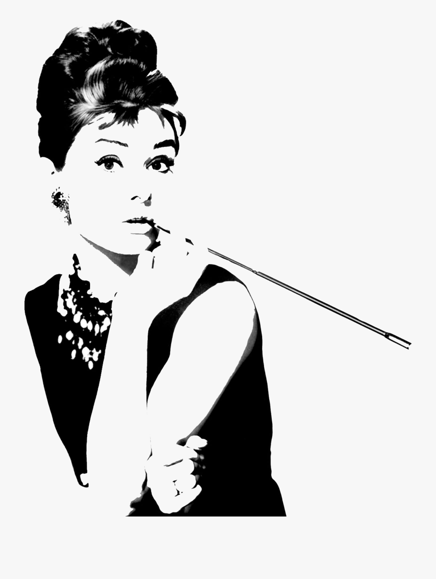 Breakfast At Tiffany"s Wall Decal Silhouette Poster - Audrey Hepburn, Transparent Clipart