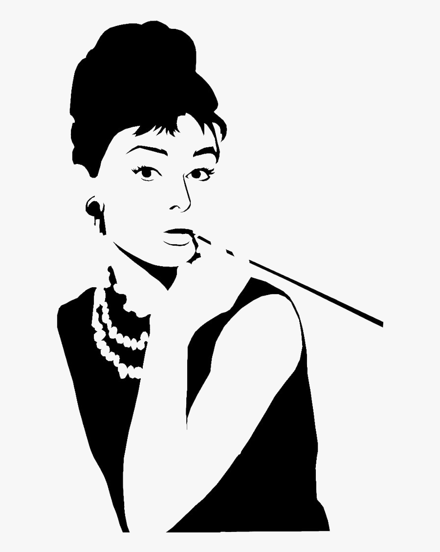 Audrey Hepburn Stencil Breakfast At Tiffany"s Gigi - Audrey Hepburn, Transparent Clipart