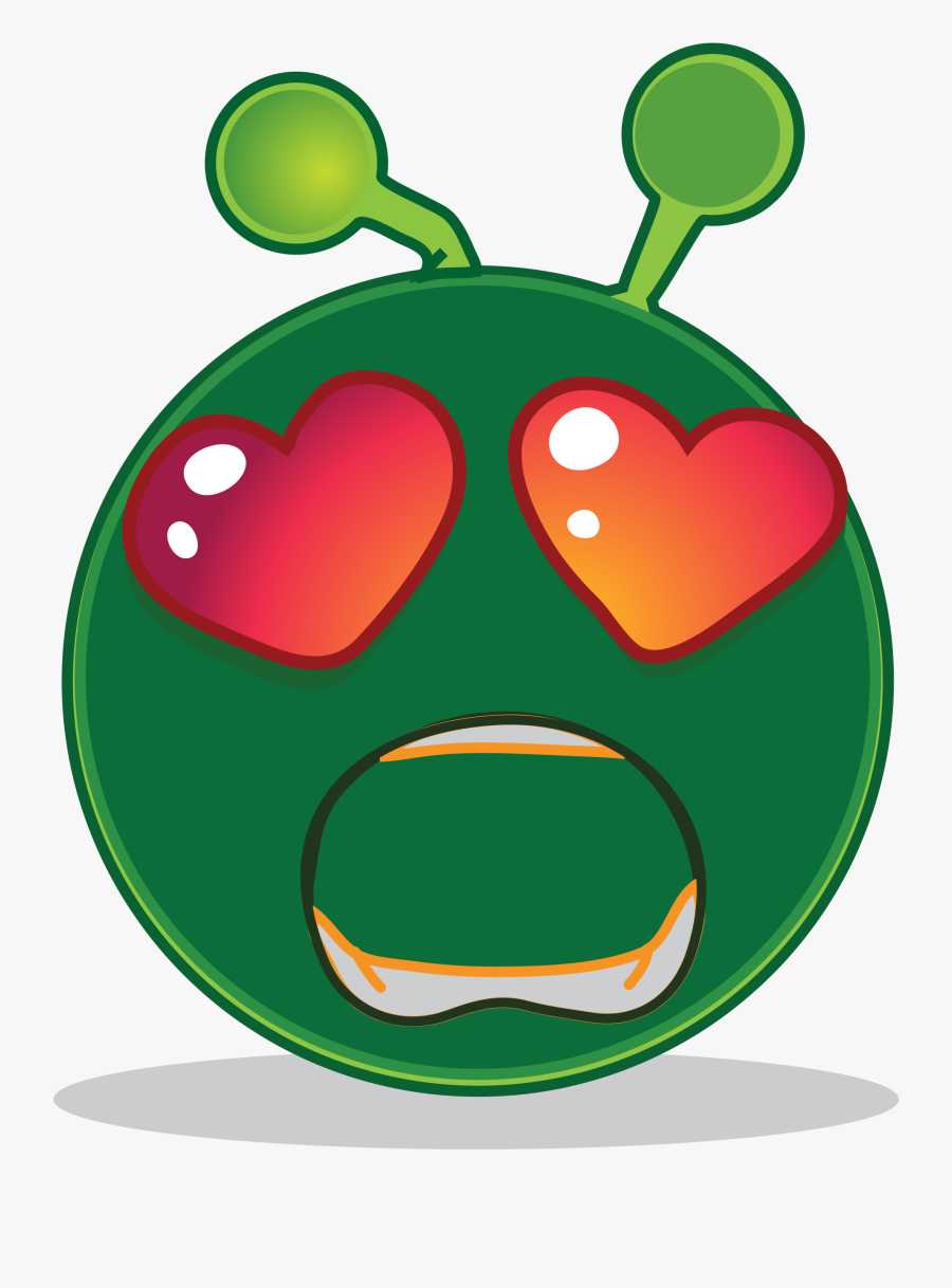 Smiley Green Alien Big Eyes Png Clipart , Png Download - Alien Smiley, Transparent Clipart