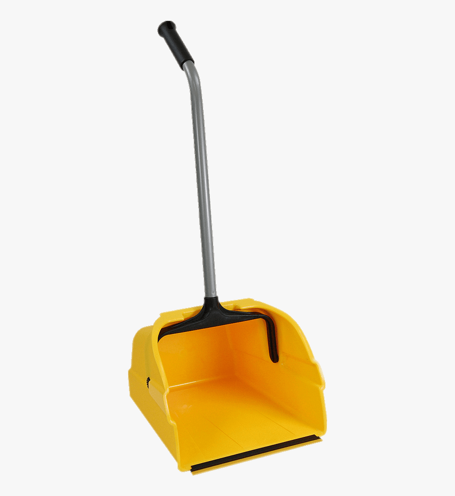 Yellow Plastic Dustpan With Long Handle - Dust Pan With Handle, Transparent Clipart