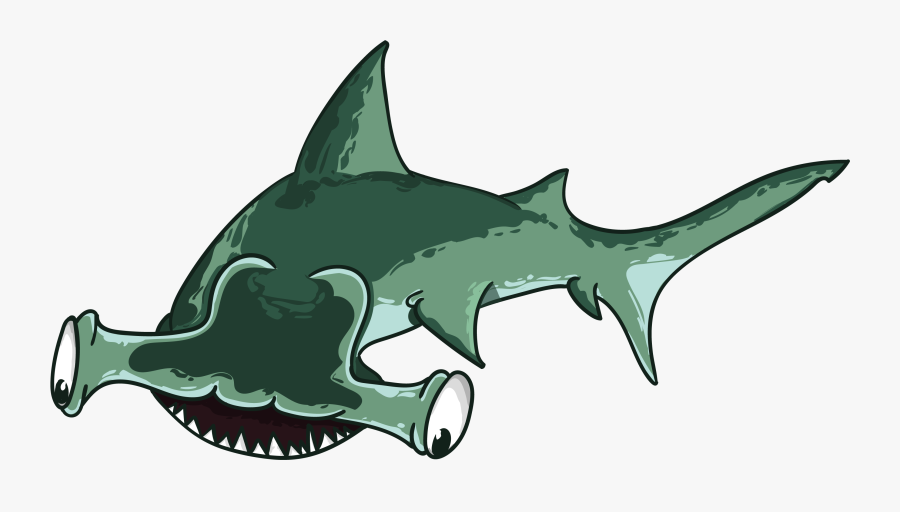 Green Clipart Shark - Cartoon Shark Hammer, Transparent Clipart