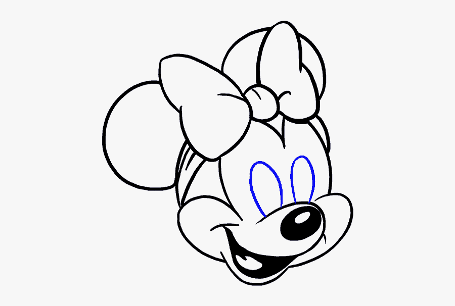 Mouse Drawing Easy - Minnie Mouse Png Black And White, Transparent Clipart