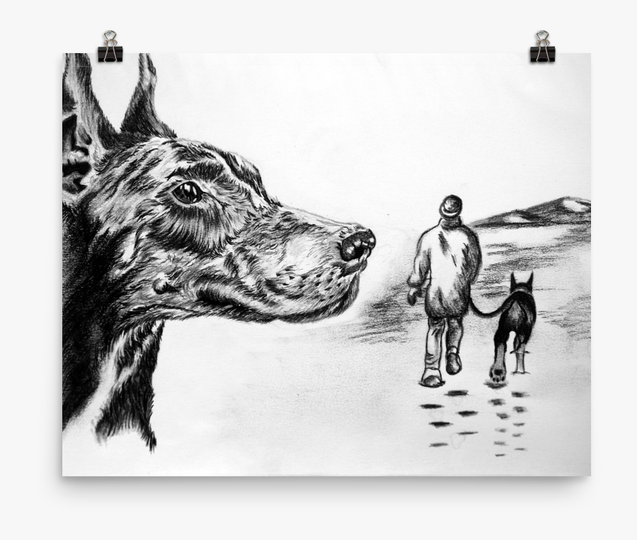 Transparent Doberman Png - Sketch, Transparent Clipart