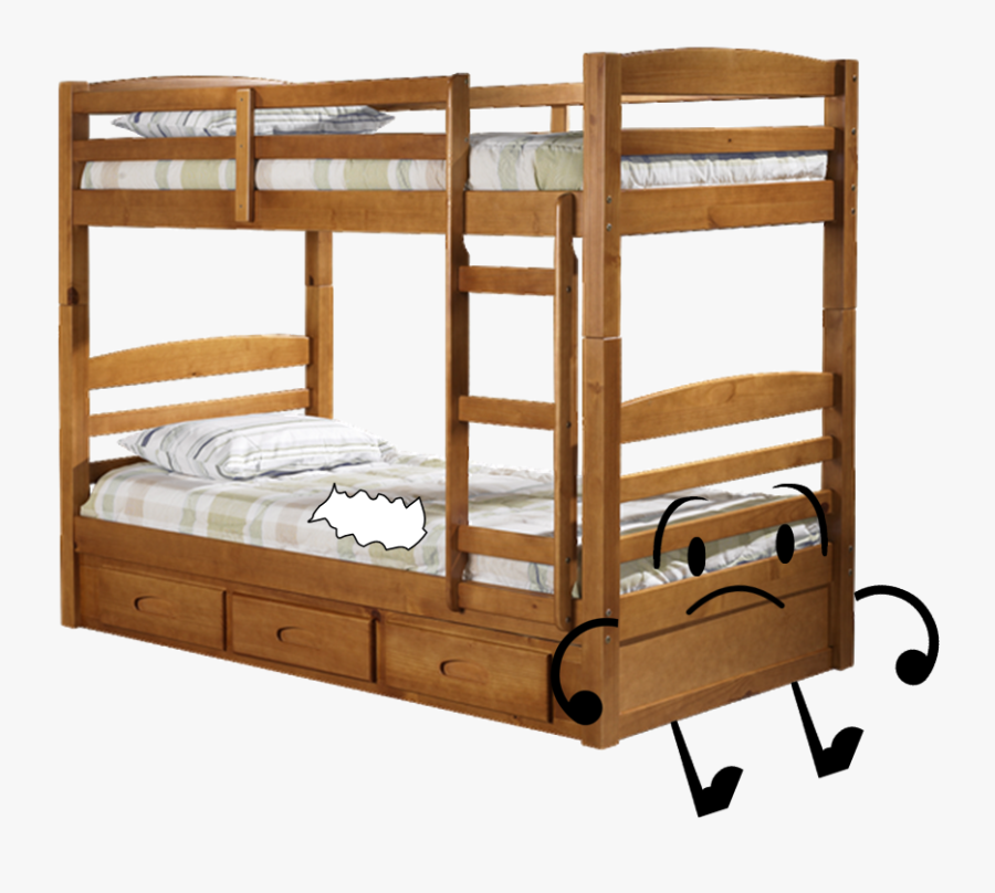 Wooden Twin Over Twin Bunk Bed, Transparent Clipart