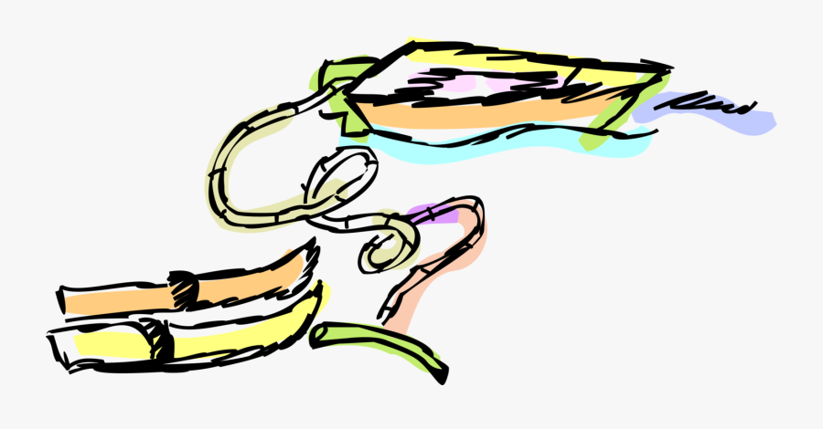 Vector Illustration Of Tow Line And Water Skis With, Transparent Clipart