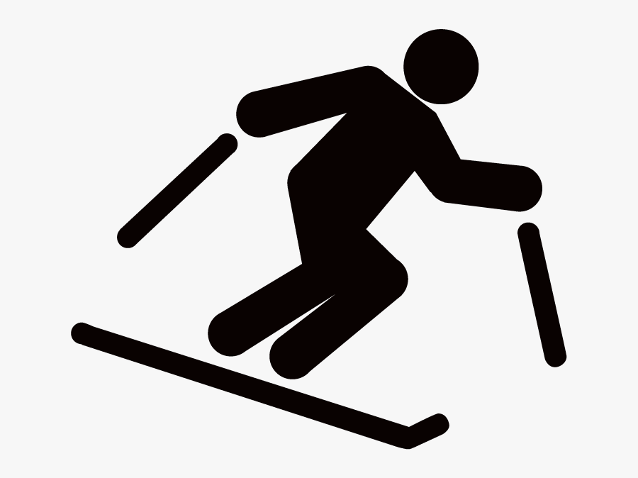 Skier Turns, Transparent Clipart