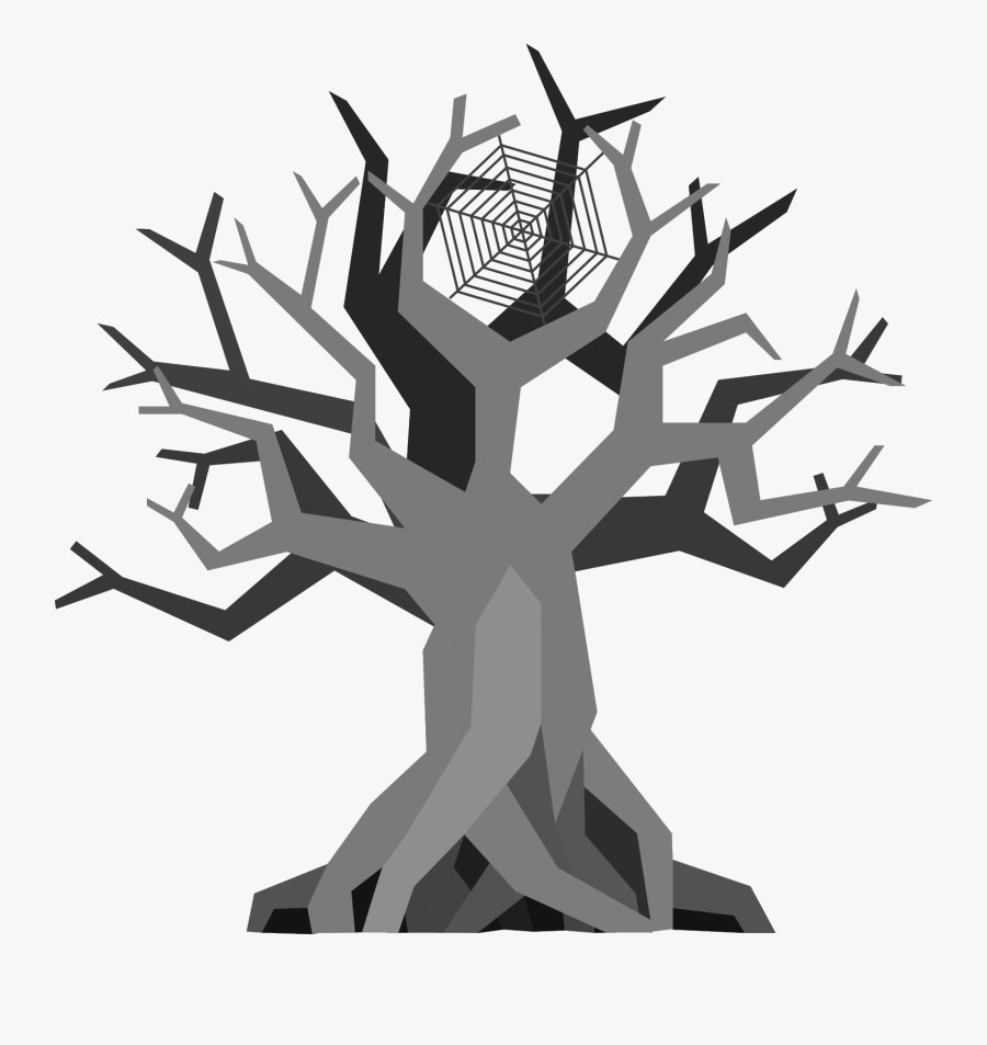 - Illustration , Png Download - 2d Nlack And White Tree, Transparent Clipart