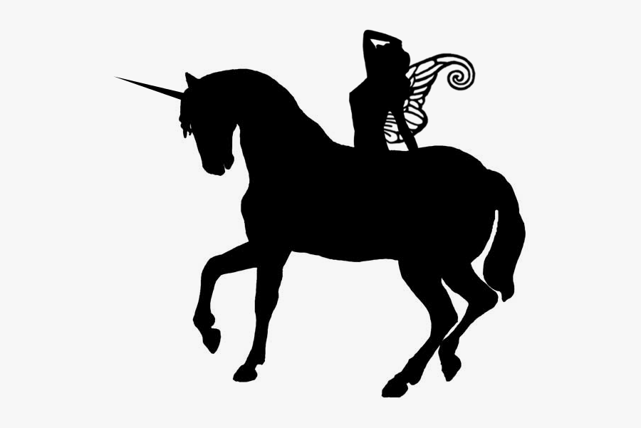 Fairies Clipart Unicorn - Fairy And Horse Silhouette, Transparent Clipart