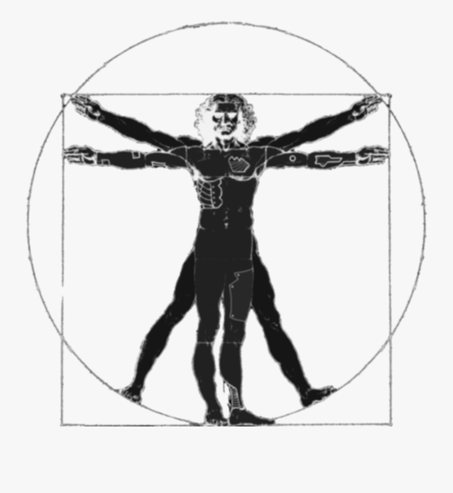 Vitruvian Man Silhouette - Vitruvian Man Clip Art, Transparent Clipart