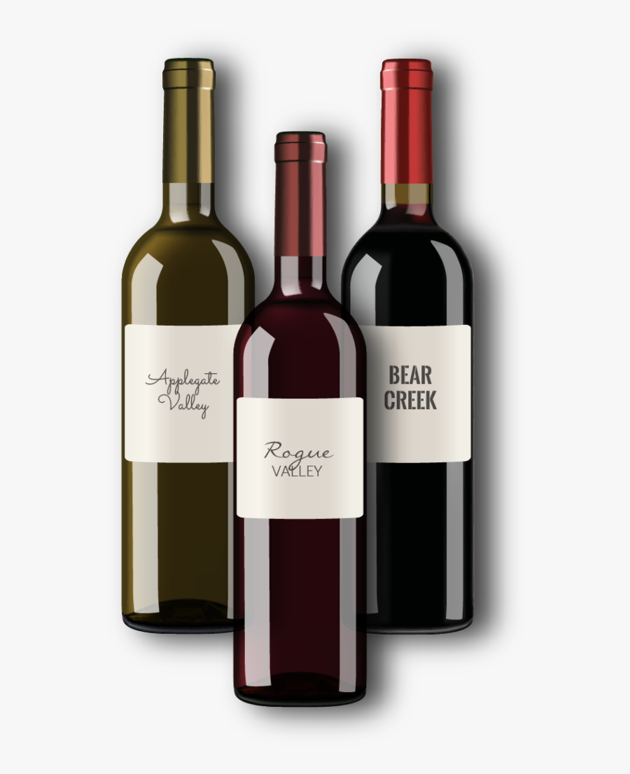 Red Wine Glass Bottle Applegate Valley - Wine Bottle, Transparent Clipart