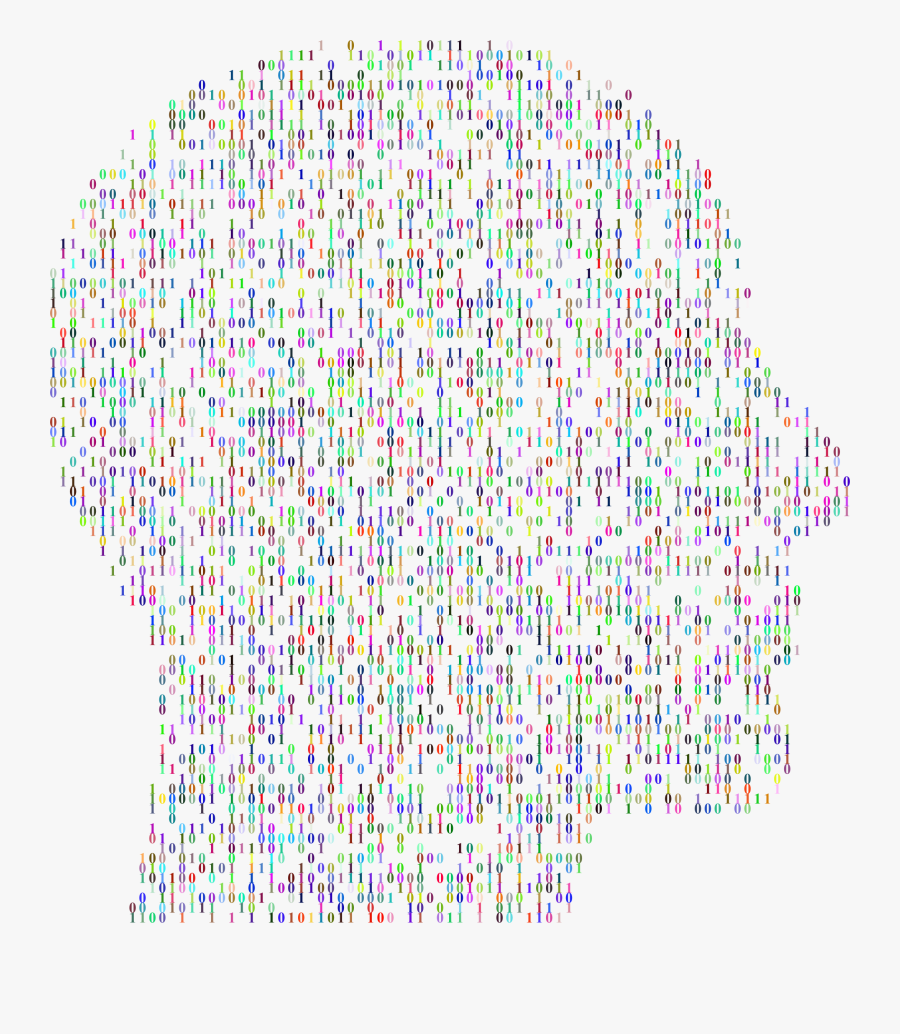 Prismatic Binary Man Head Clip Arts - Transparent Binary Background Png, Transparent Clipart