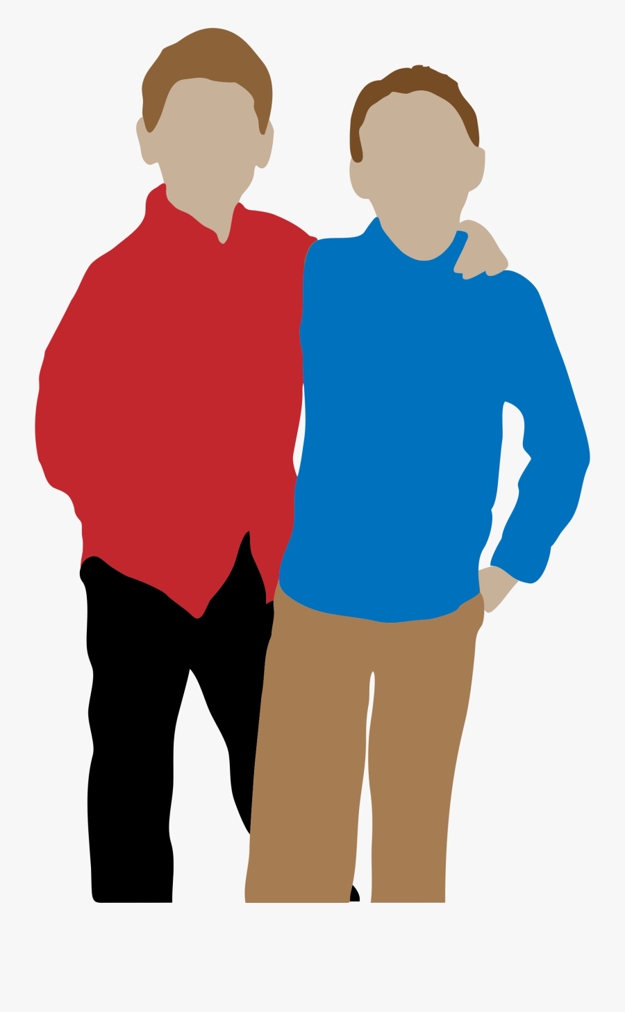 Clip Art Vector Transparent Library - Two Boys Cartoon Png, Transparent Clipart