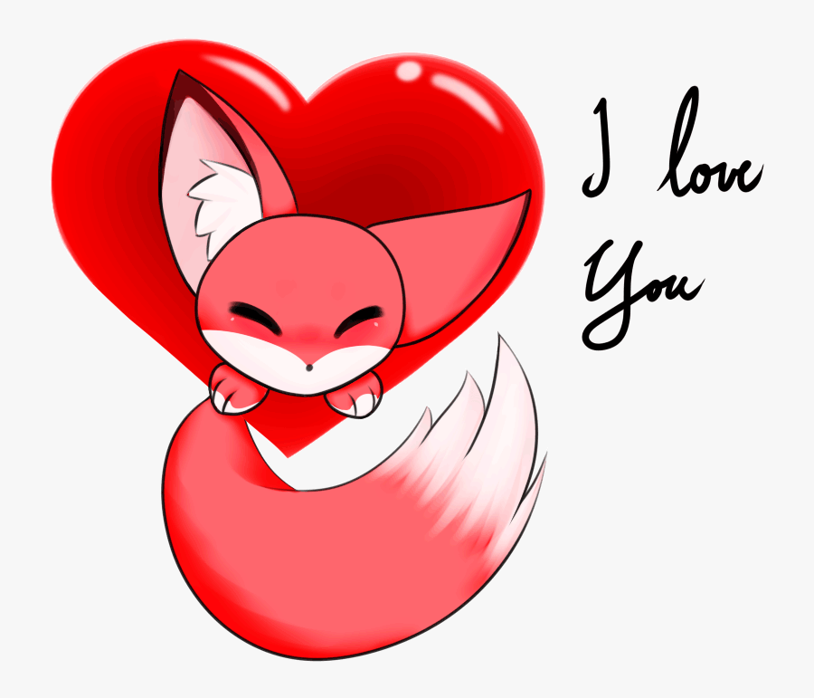 Fox I Love U By Rianadragoness - Fox In Love Gif, Transparent Clipart