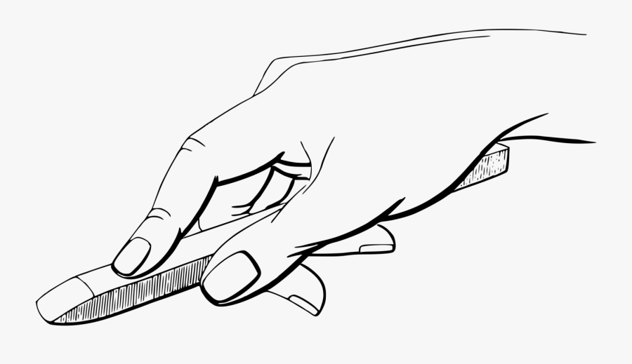 Index Finger Hand Drawing Black And White - Line Art, Transparent Clipart