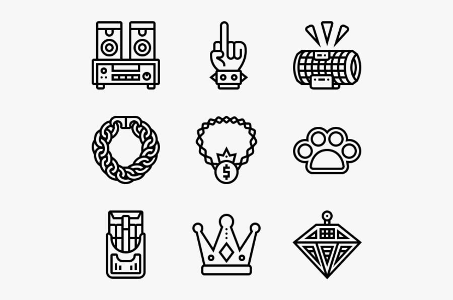 Hip Hop - Smart Icons, Transparent Clipart