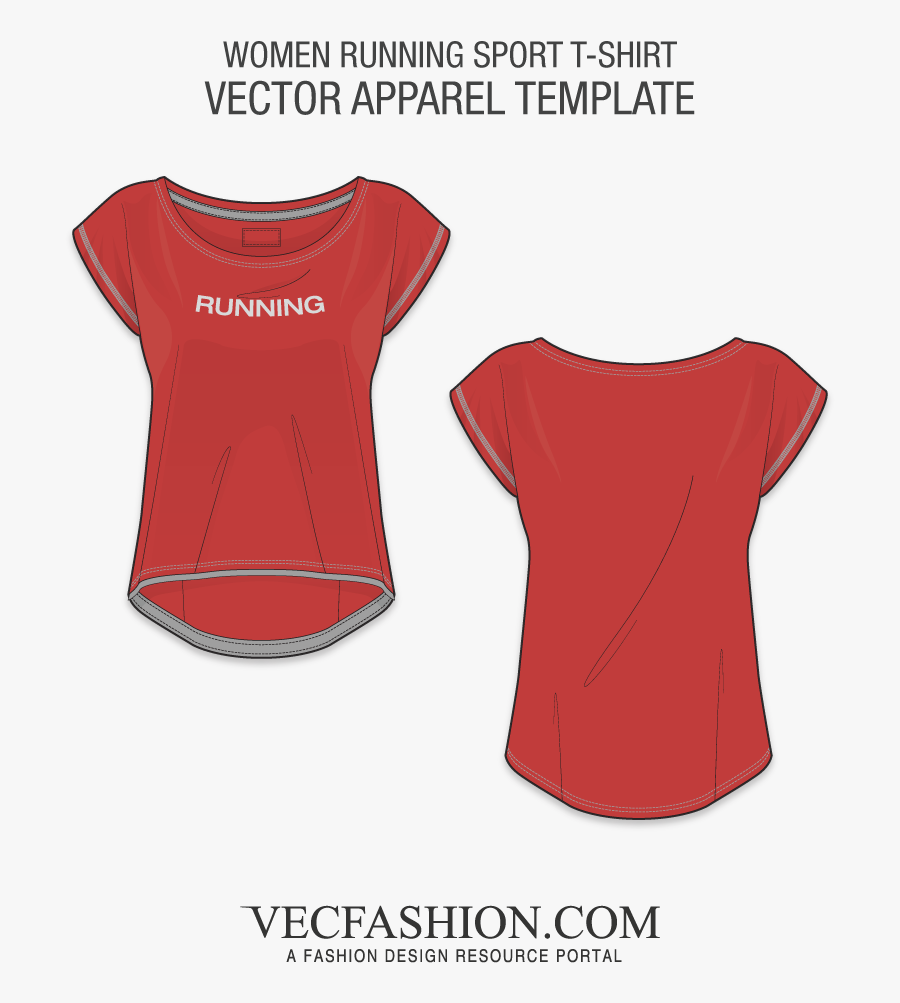 Clip Art Red T-shirt Template - Running T Shirt Vector, Transparent Clipart