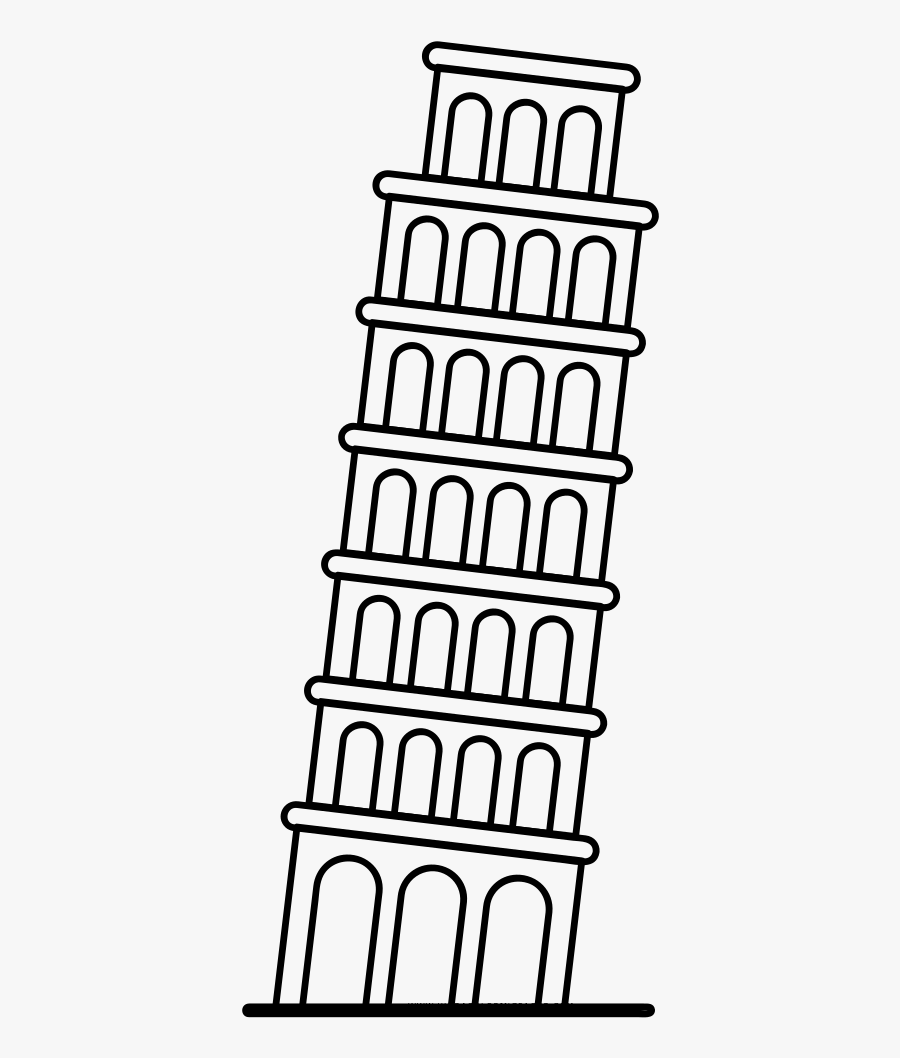 Leaning Of Pisa Photos - Drawing Tower Of Pisa, Transparent Clipart
