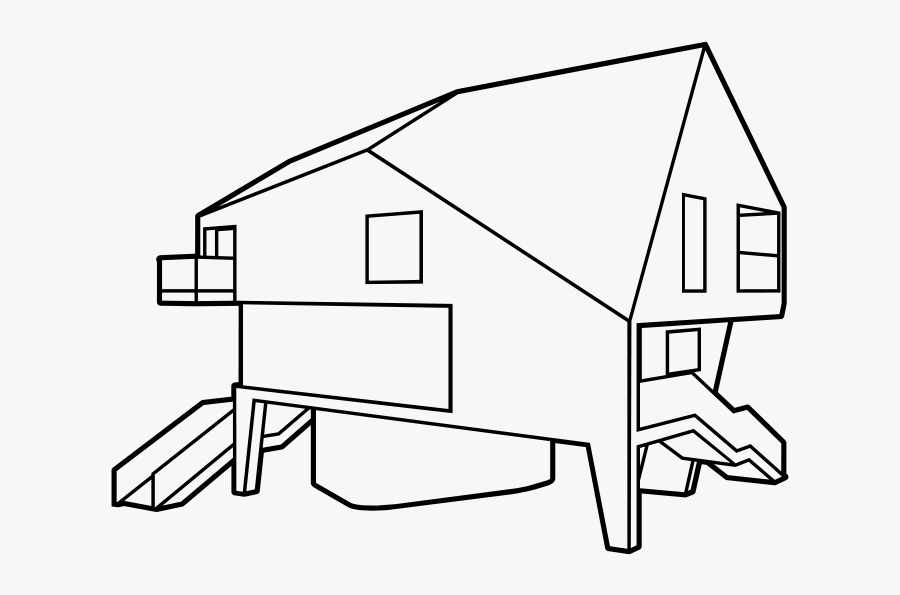 Family House & - Clip Art Of Coop Black And White, Transparent Clipart