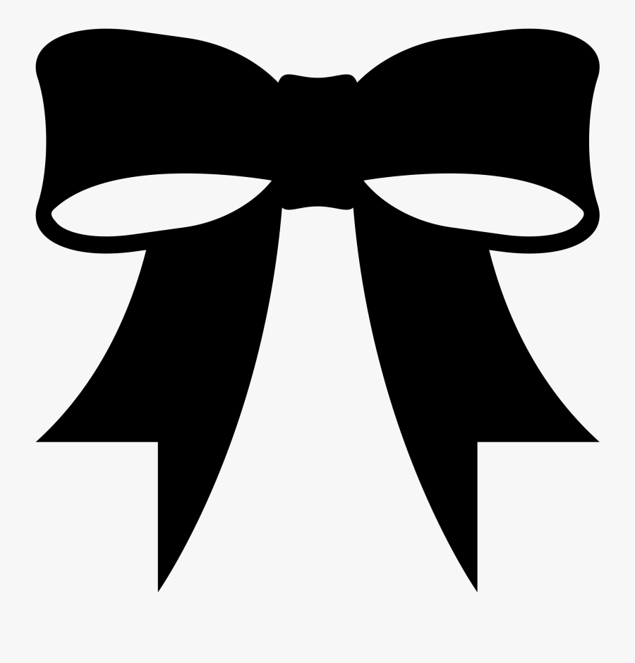 File Emojione Bw F - Ribbon Bow Emoji, Transparent Clipart