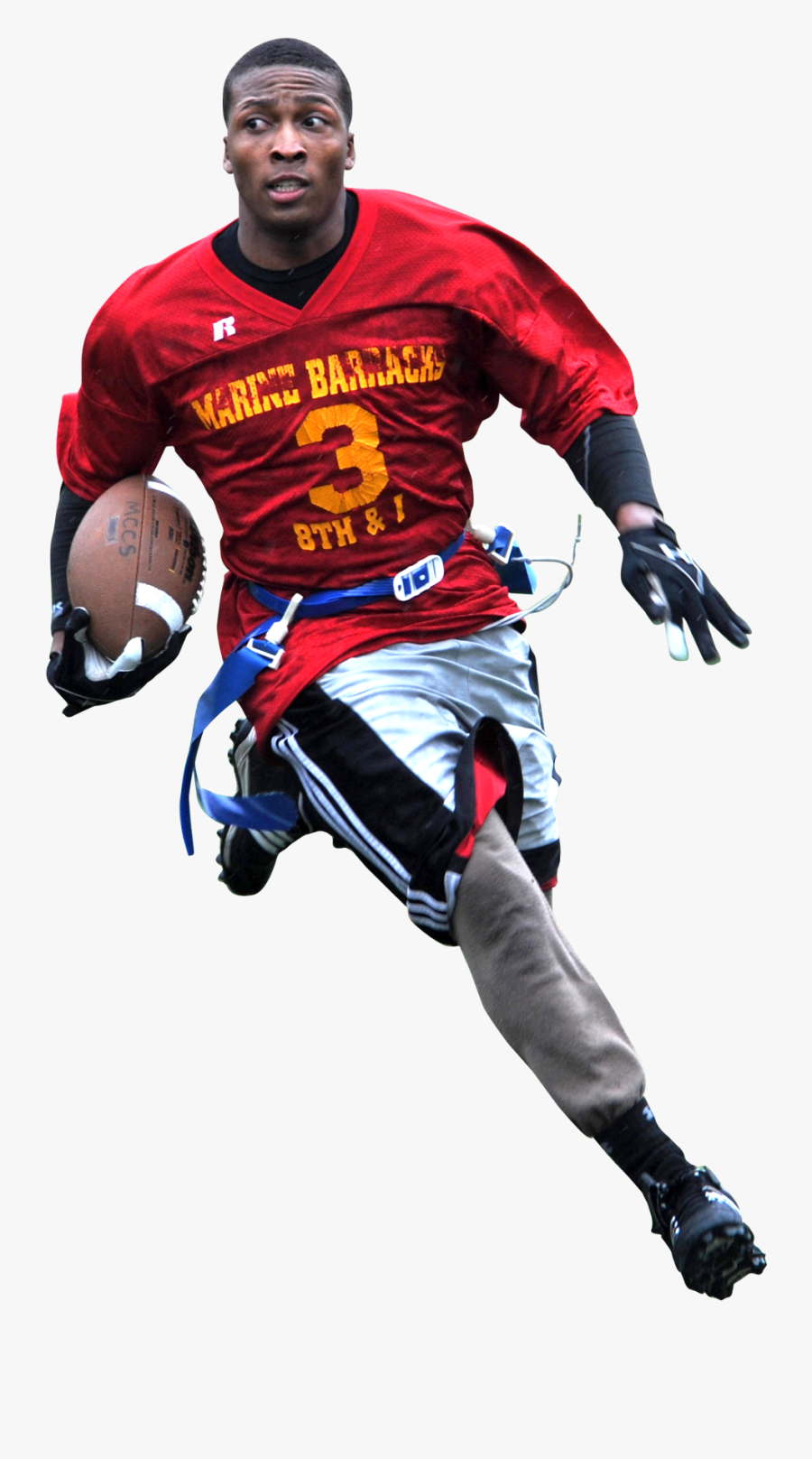 Coach Player American Football Flag Png Image High - Football Player With Football Png, Transparent Clipart