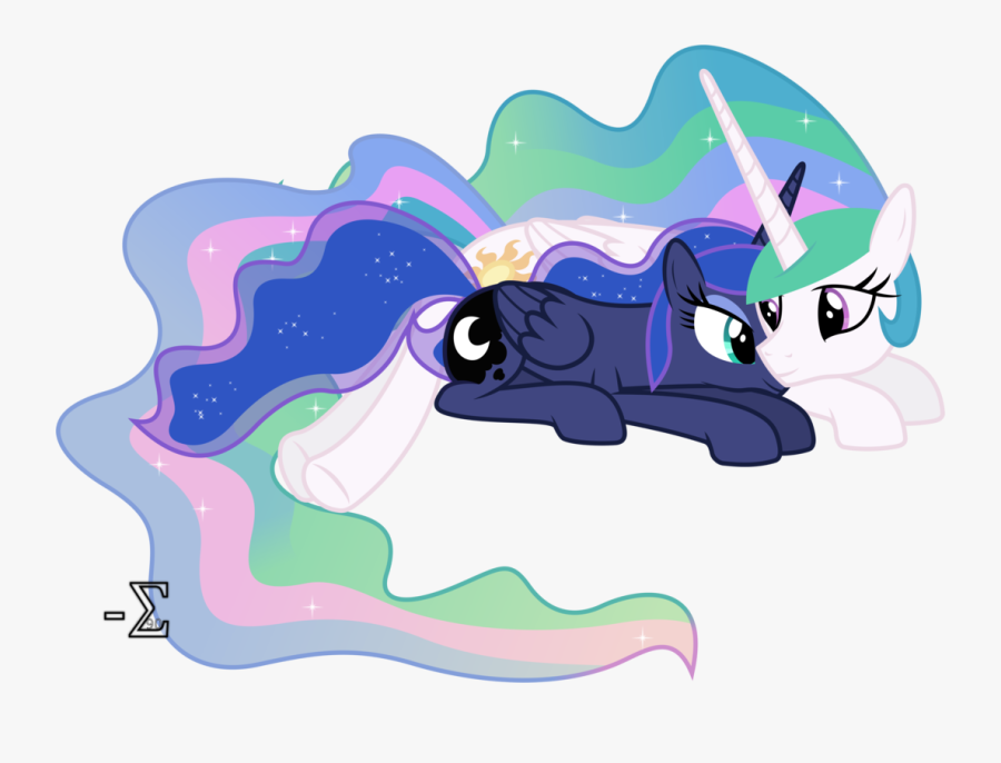 Sleeping Clipart Sleep Schedule - Luna And Celestia Love, Transparent Clipart