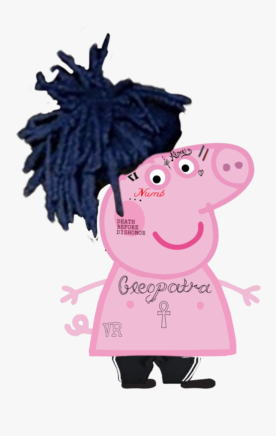 #xxxtentacion #peppapig #xxx #tentacion #peppa #pig - Peppa Pig As Xxxtentacion, Transparent Clipart