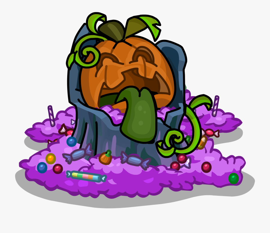 Trick Or Treat Pumpkin Sprite 001 Inactive - Club Penguin Halloween, Transparent Clipart