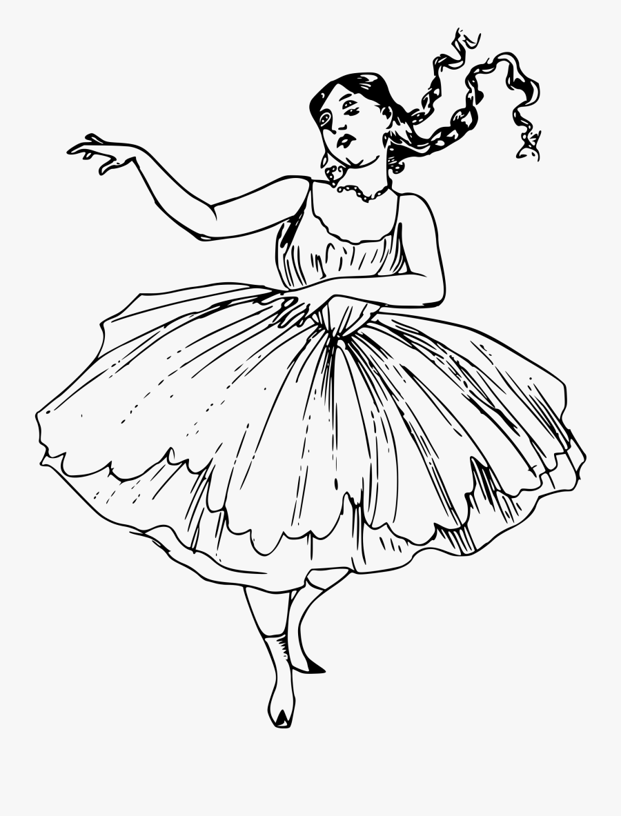 Clipart - Dancing Lady For Drawing, Transparent Clipart