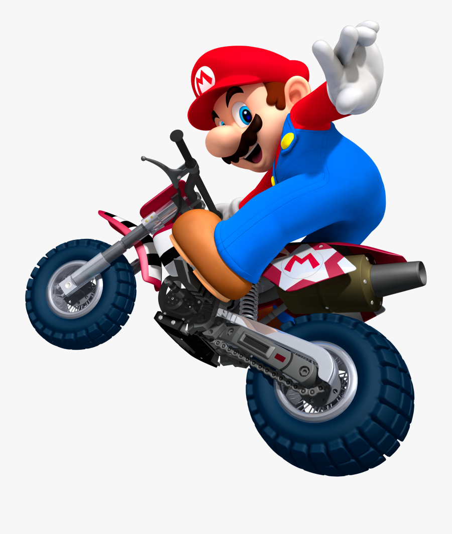 See Here Free Motorcycle Clipart Black And White Images - Mario Kart Wii Mario Bike, Transparent Clipart