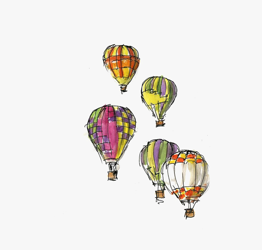 Hot Air Balloon Festival Greeting Card Sketch - Hot Air Balloon, Transparent Clipart