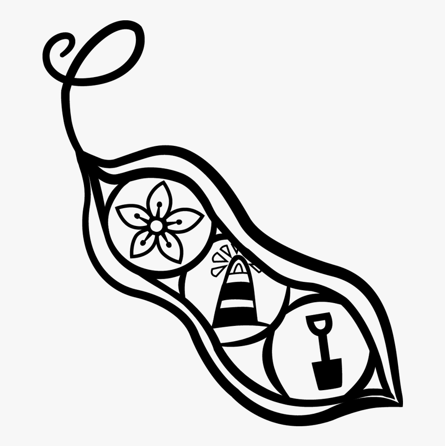 Pea Pod Black, Transparent Clipart