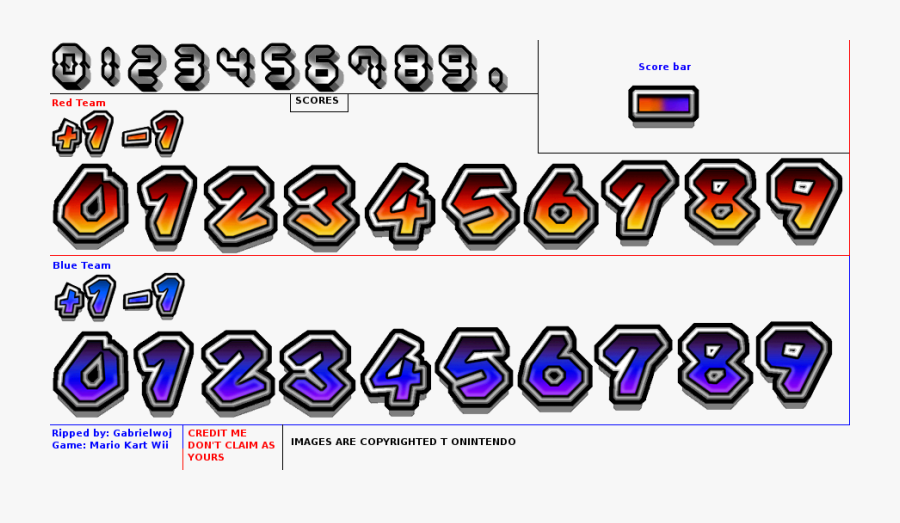 Mario Kart Wii Sprites - Mario Kart 8 Numbers, Transparent Clipart