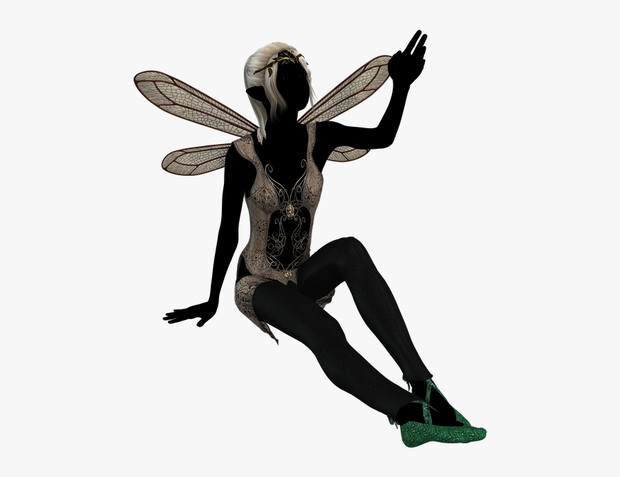 Silhouette Fairy Image Elf Vector Graphics - Fairy, Transparent Clipart